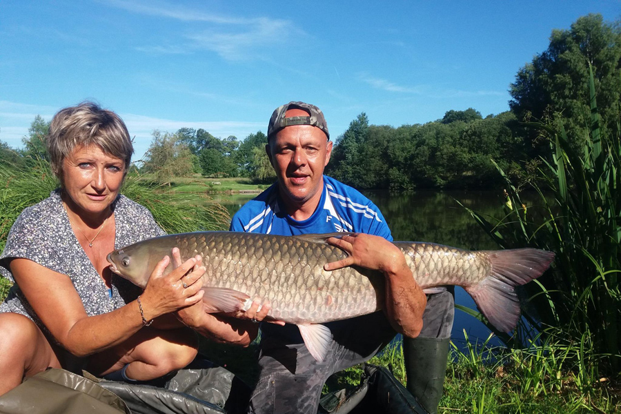 Grass carp caught at Etang de Azat-Chatenet fishing lake in France