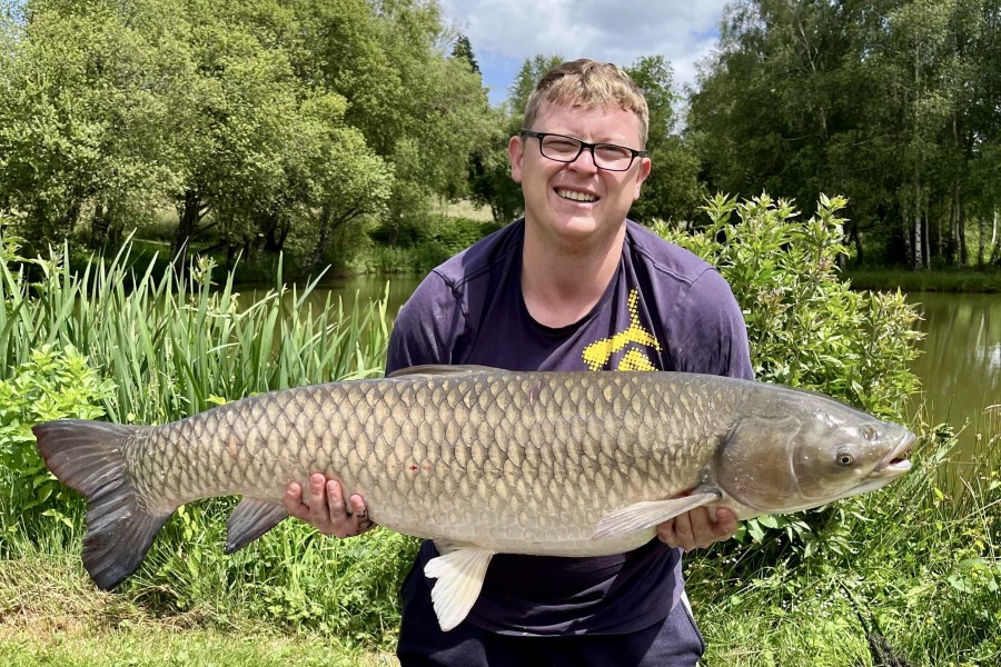 Grass carp caught at Etang de Azat-Chatenet fishing lake in France