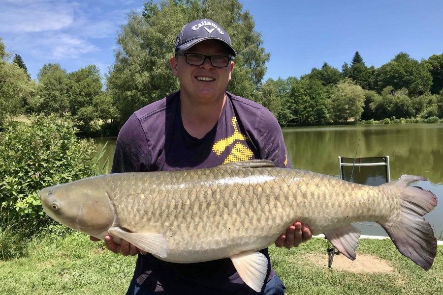 Grass carp caught at Etang de Azat-Chatenet fishing lake in France