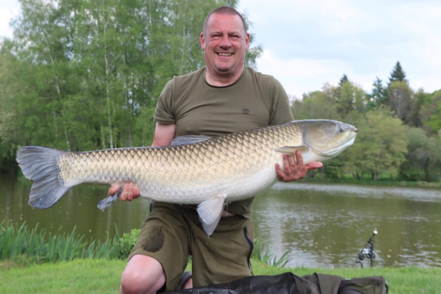 Grass carp caught at Etang de Azat-Chatenet fishing lake in France