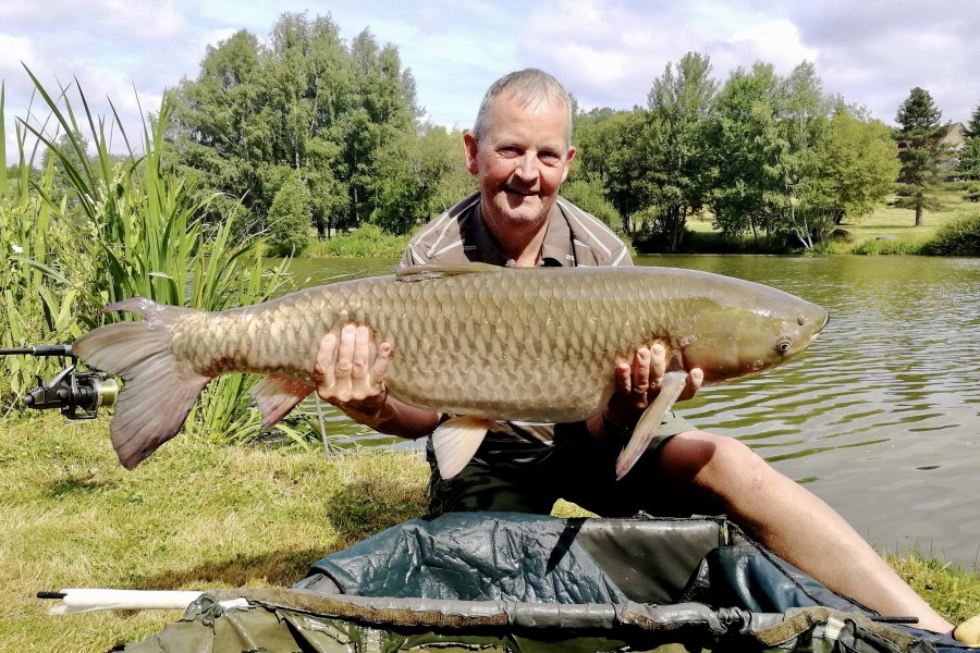 Grass carp caught at Etang de Azat-Chatenet fishing lake in France