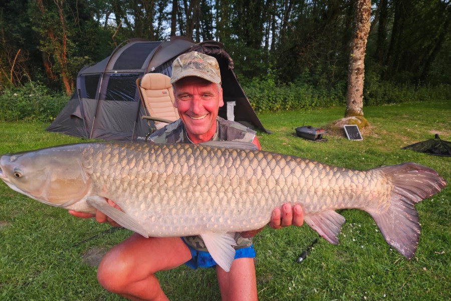 Grass carp caught at Etang de Azat-Chatenet fishing lake in France