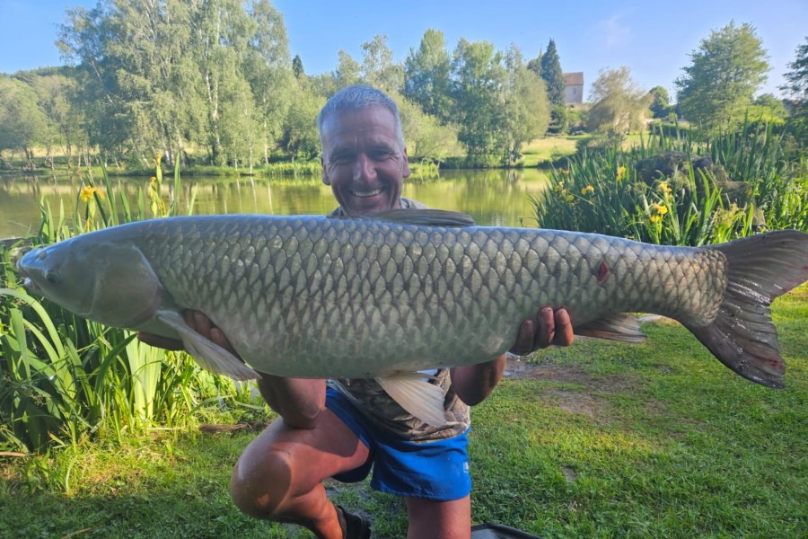 Grass carp caught at Etang de Azat-Chatenet fishing lake in France