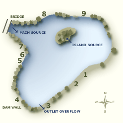 Swim map of Etang de Azat-Chatenet fishing lake in France