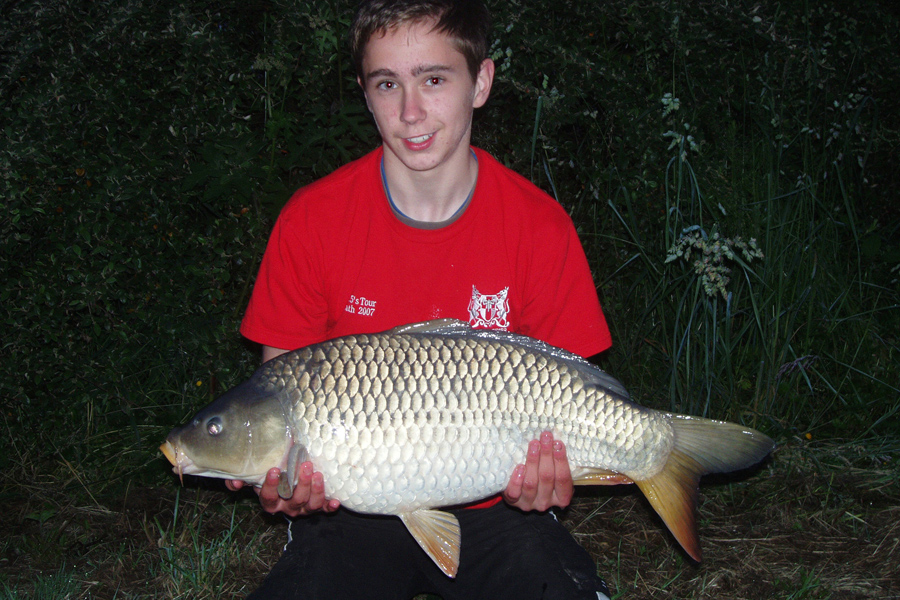 Common carp caught at Etang de Azat-Chatenet fishing lake in France