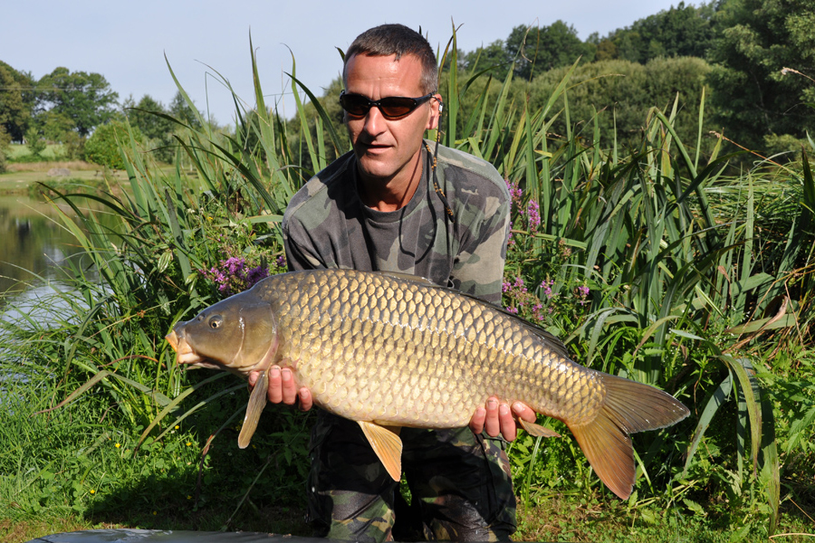 Common carp caught at Etang de Azat-Chatenet fishing lake in France