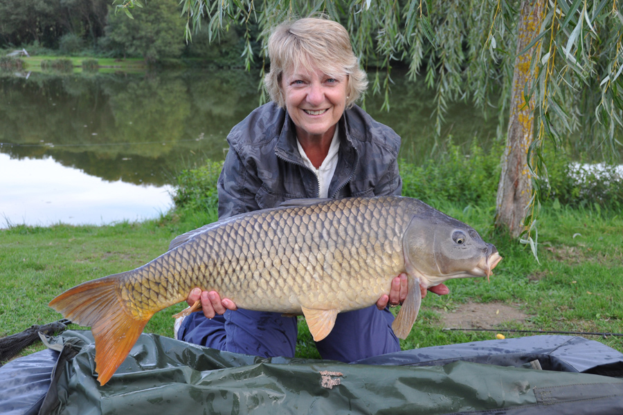 Common carp caught at Etang de Azat-Chatenet fishing lake in France