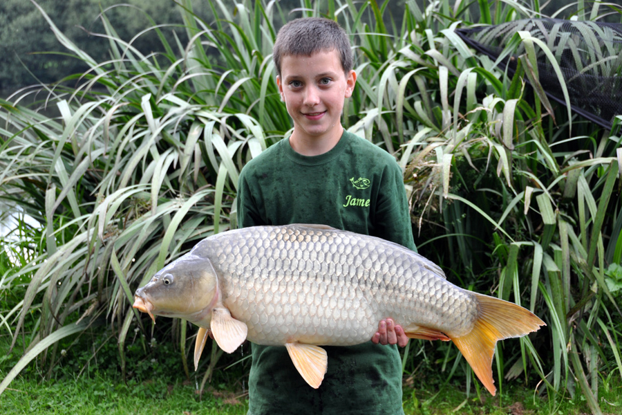 Common carp caught at Etang de Azat-Chatenet fishing lake in France