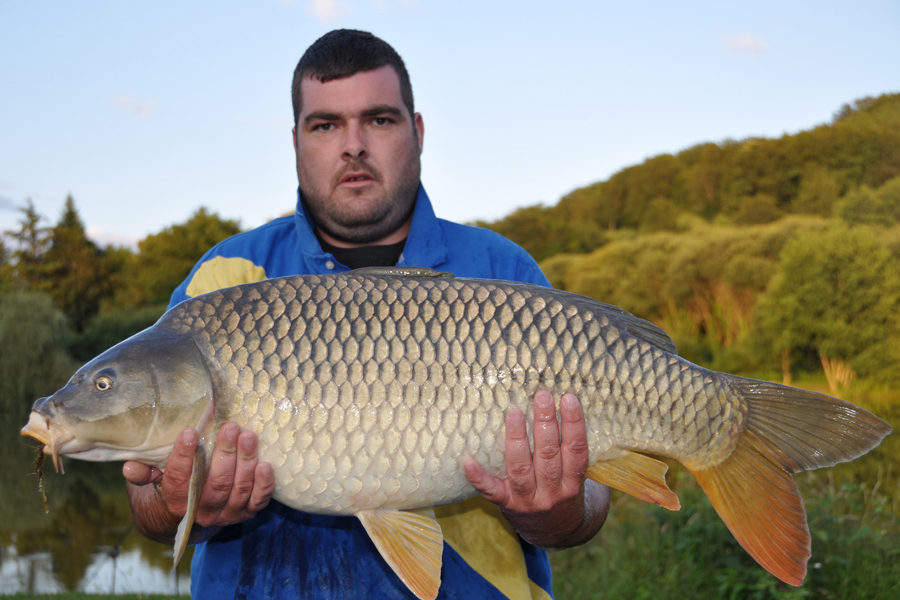 Common carp caught at Etang de Azat-Chatenet fishing lake in France