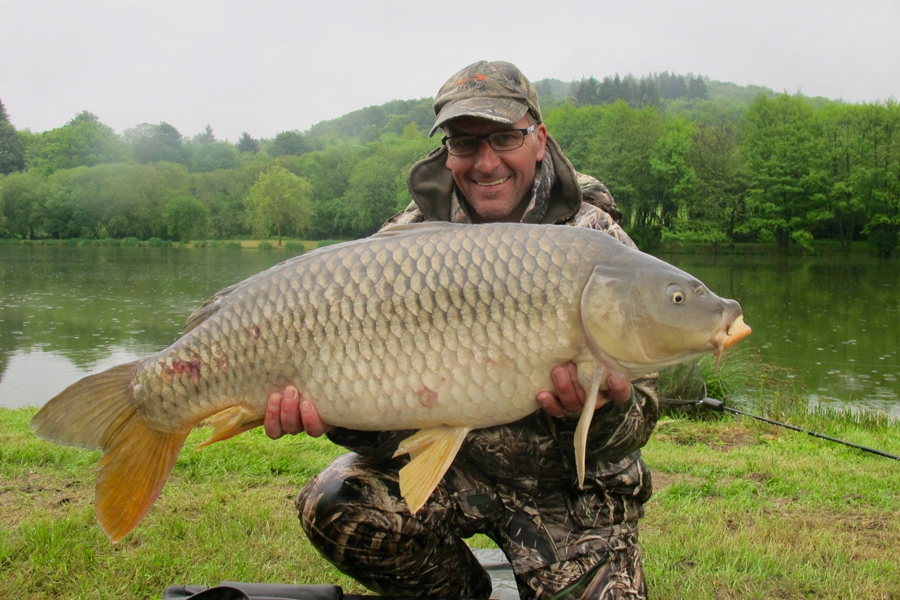 Common carp caught at Etang de Azat-Chatenet fishing lake in France