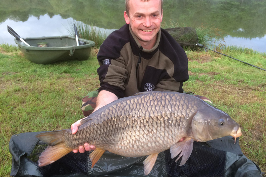 Common carp caught at Etang de Azat-Chatenet fishing lake in France