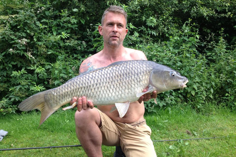 Common carp caught at Etang de Azat-Chatenet fishing lake in France