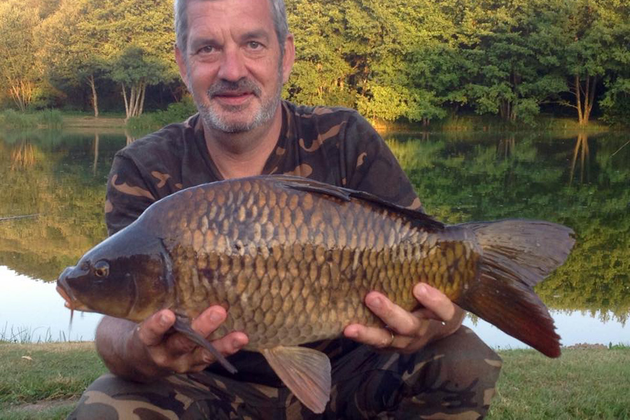 Common carp caught at Etang de Azat-Chatenet fishing lake in France