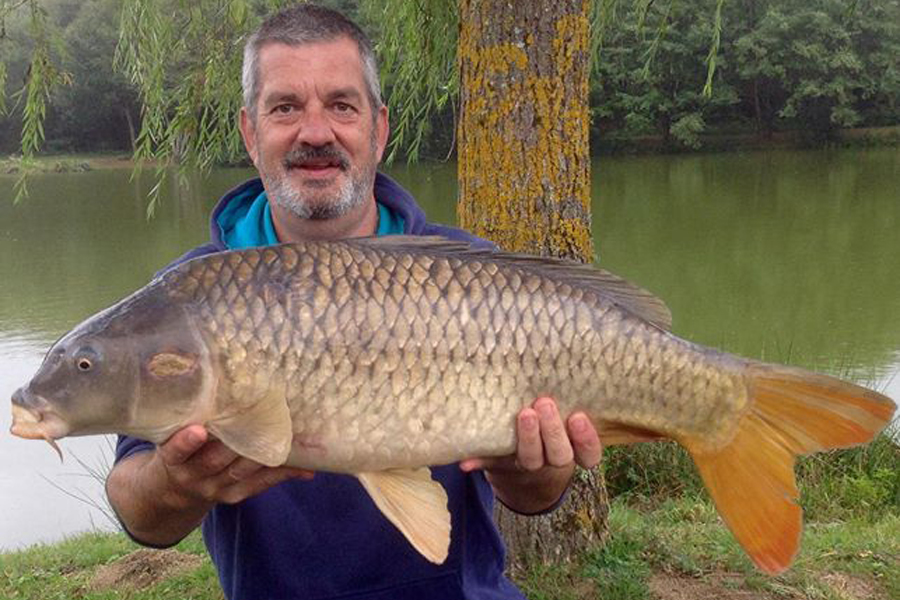 Common carp caught at Etang de Azat-Chatenet fishing lake in France