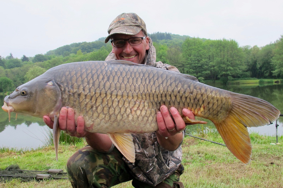 Common carp caught at Etang de Azat-Chatenet fishing lake in France