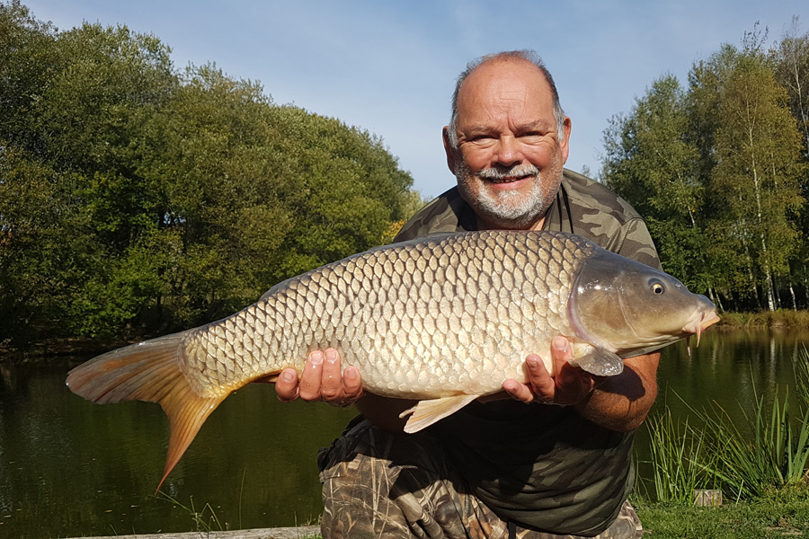 Common carp caught at Etang de Azat-Chatenet fishing lake in France