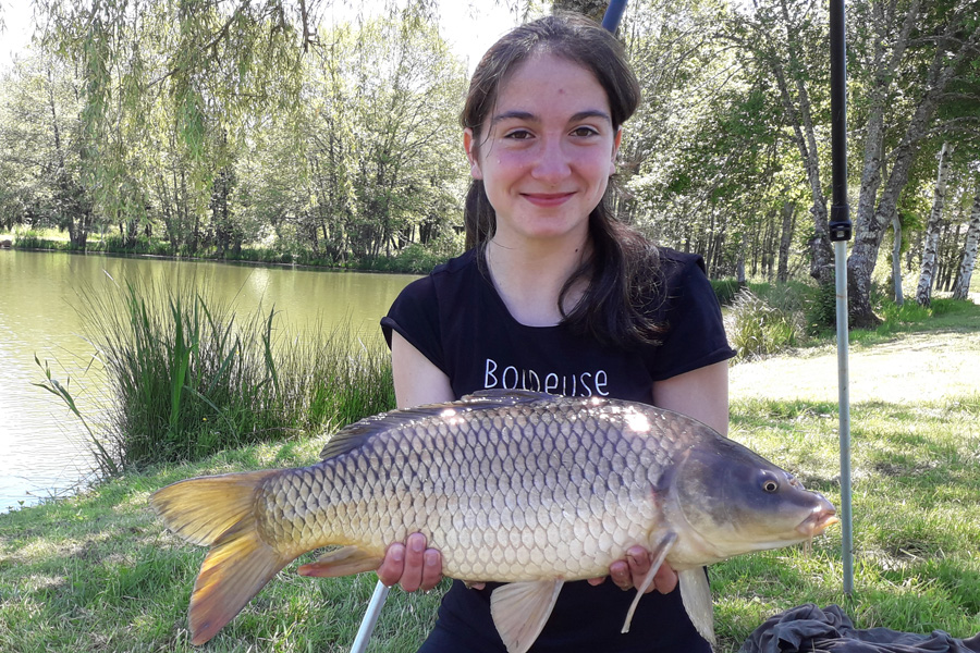 Common carp caught at Etang de Azat-Chatenet fishing lake in France