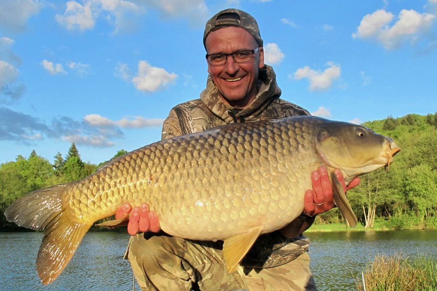 Common carp caught at Etang de Azat-Chatenet fishing lake in France