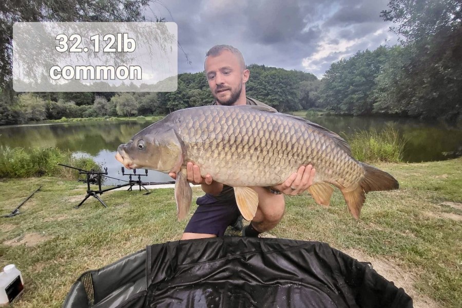 Common carp caught at Etang de Azat-Chatenet fishing lake in France