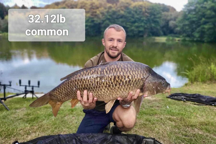 Common carp caught at Etang de Azat-Chatenet fishing lake in France