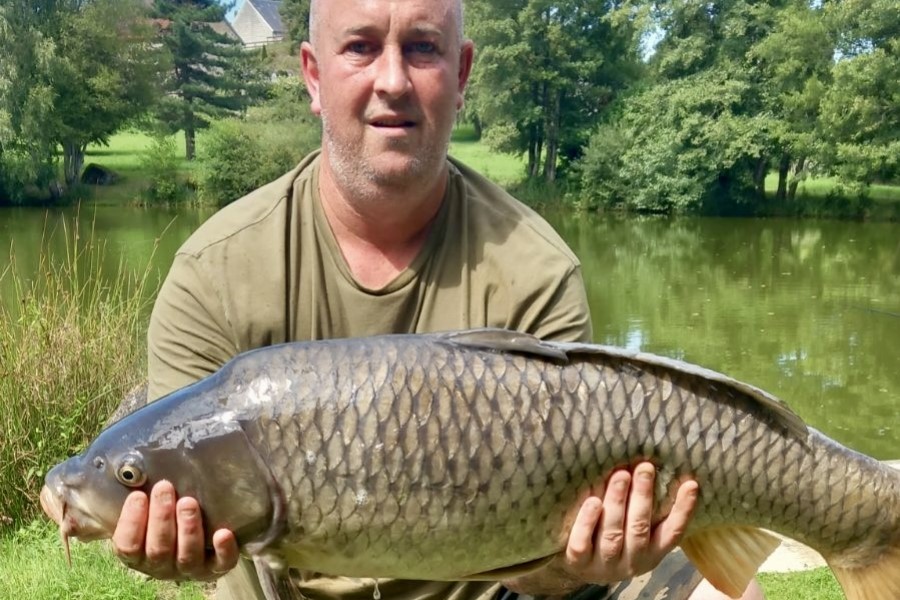 Common carp caught at Etang de Azat-Chatenet fishing lake in France