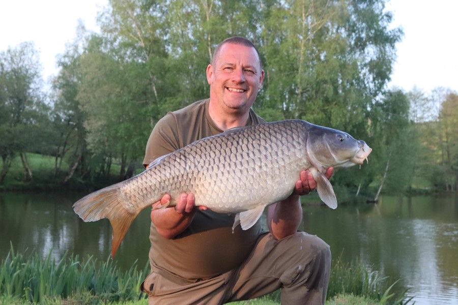 Common carp caught at Etang de Azat-Chatenet fishing lake in France