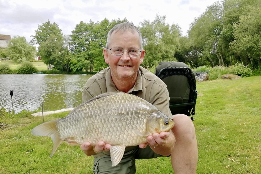 Common carp caught at Etang de Azat-Chatenet fishing lake in France