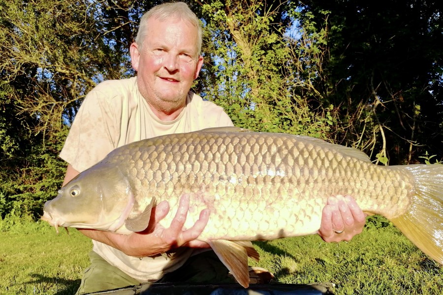 Common carp caught at Etang de Azat-Chatenet fishing lake in France