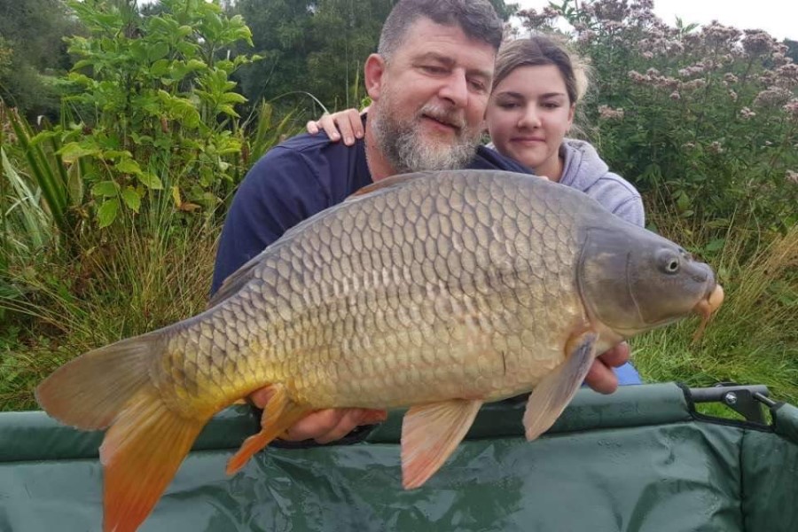 Common carp caught at Etang de Azat-Chatenet fishing lake in France