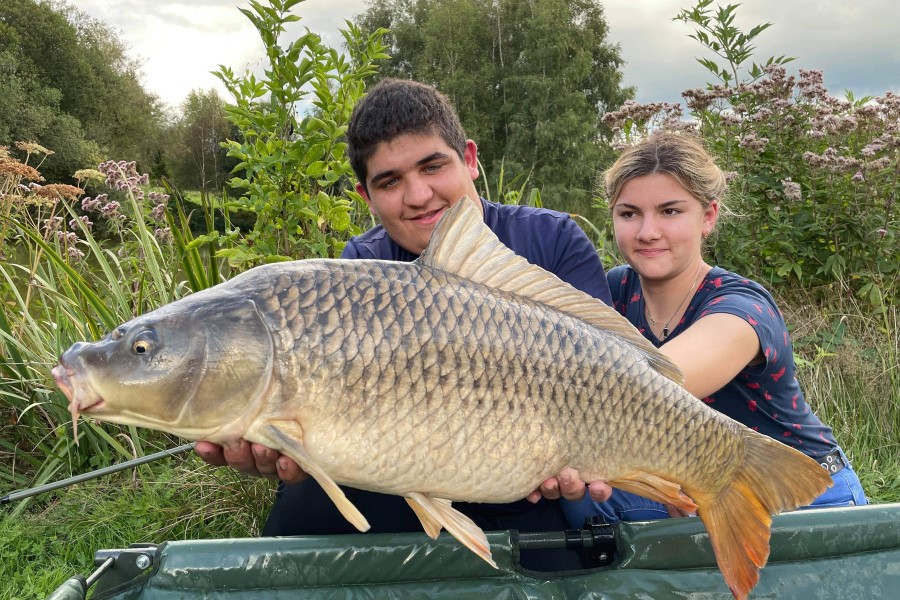 Common carp caught at Etang de Azat-Chatenet fishing lake in France