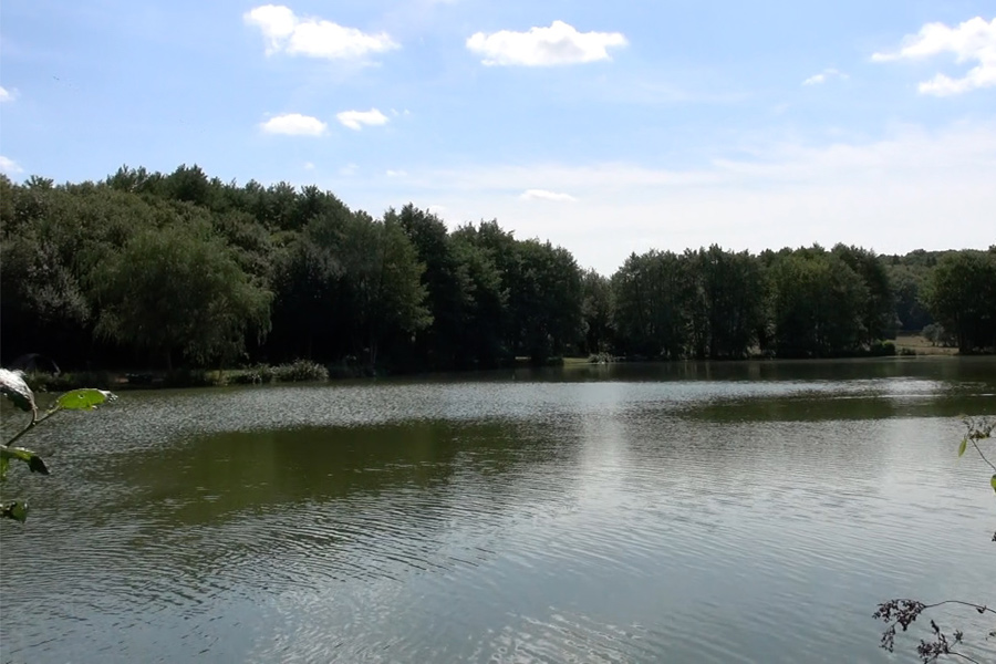 Lake and grounds at Etang de Azat-Chatenet fishing lake in France