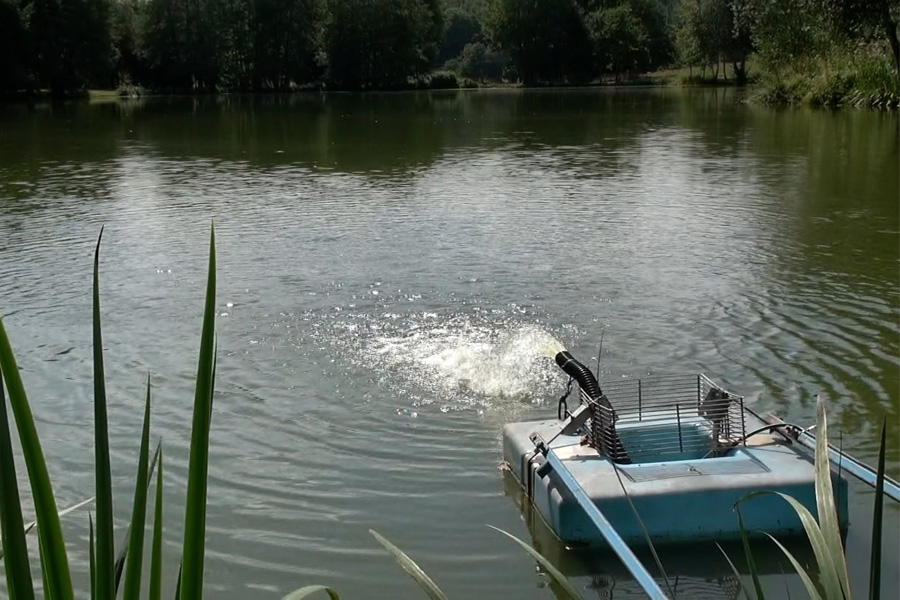 Lake and grounds at Etang de Azat-Chatenet fishing lake in France