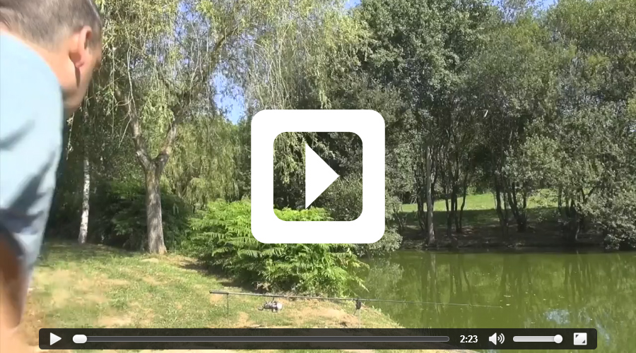 Video thumbnail of 16lb koi carp - fishing video filmed at Etang de Azat-Chatenet carp lake in France